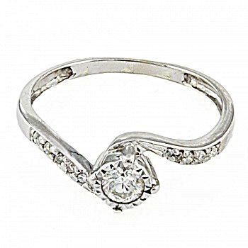 9ct white gold diamond solitaire 0.25cts Ring size M